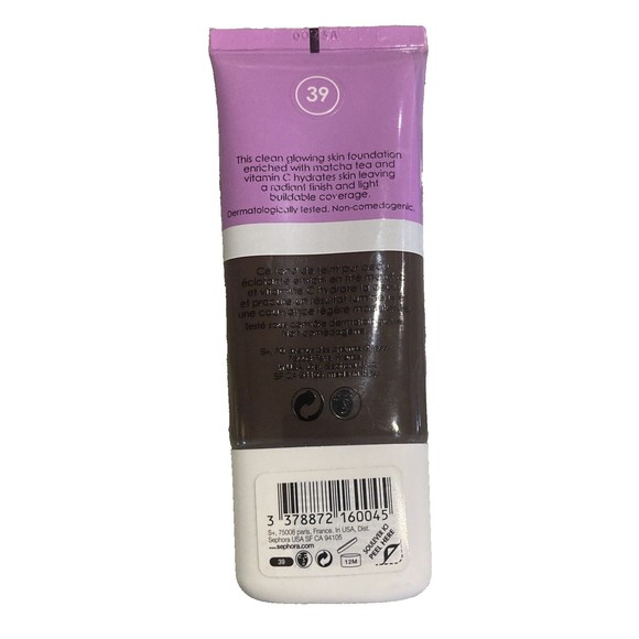 Sephora S Clean Clean Glowing Skin Foundation Shade 39 Sealed 30ml NEW - Picture 4 of 7